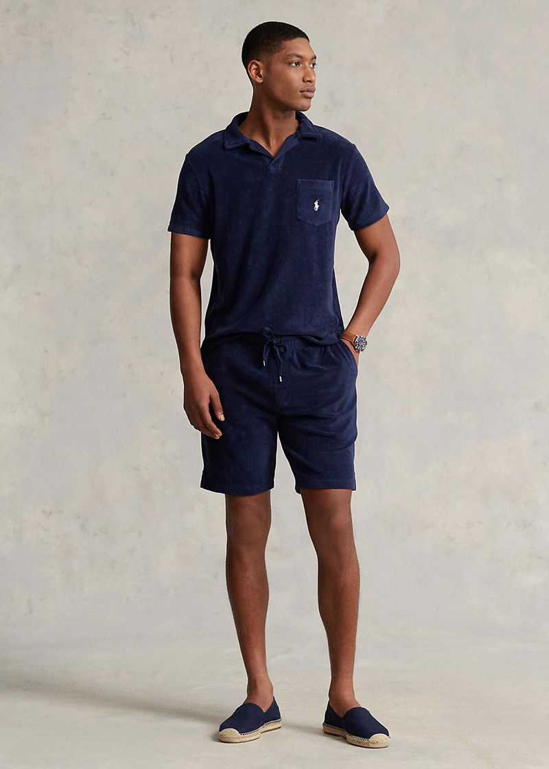 Shorts Polo Ralph Lauren Hombre 19-Cm Terry Drawstring Chile Azul Marino ZUTBK-6150